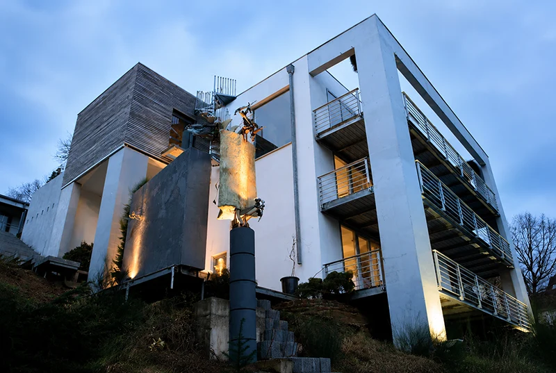 modernes hanghaus kubische architektur
